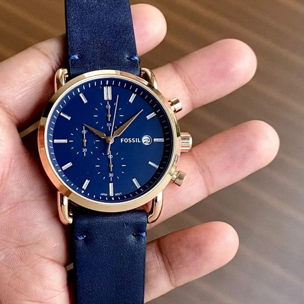 Fosil commuter leather premium watch