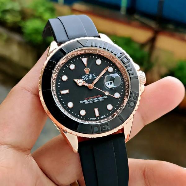 RLX Oyster Perpetual Date – Black & Rose Gold Marine Sport Edition