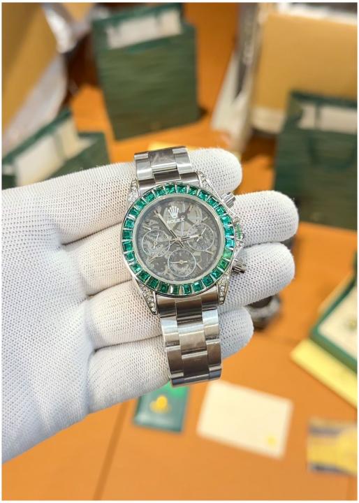 RLX Oyster Perpetual Daytona Chosmograph Rainbow Silver-Green
