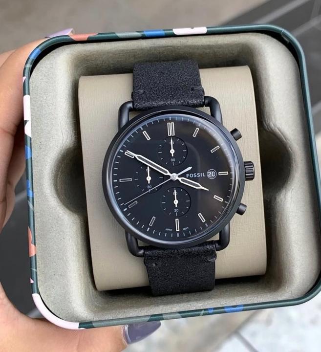 Fossiil Minimalist Chronograph Leather Watch