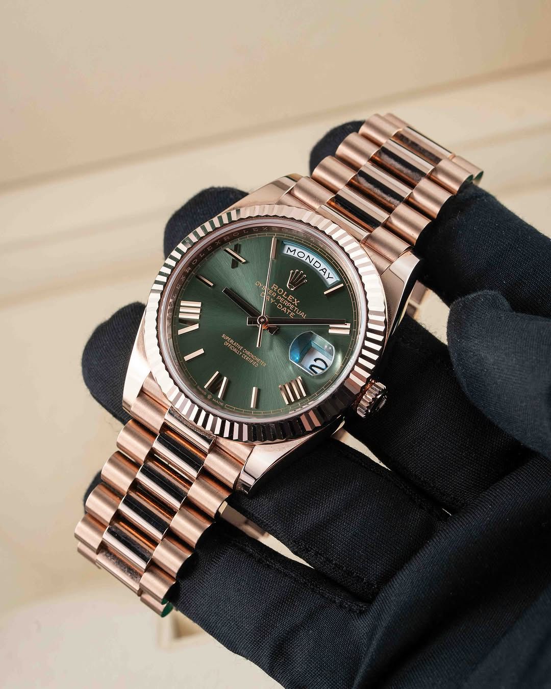 RLX 7A Watch Day Date Green Dial