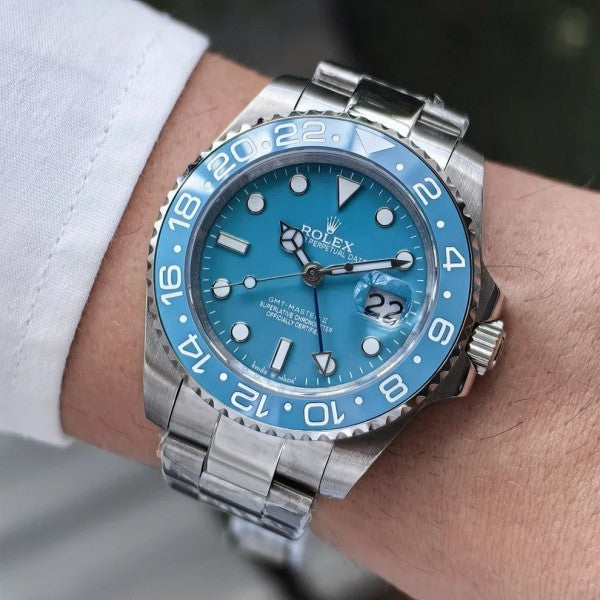 Rlx GMT 2 Watch master Steel-Aqua Blue