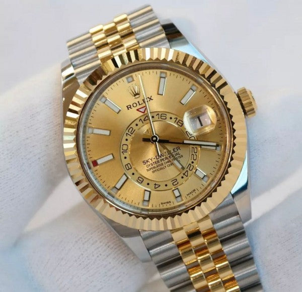 Rlx 7A Sky Dweler Watch Golden