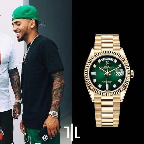 RLX Day Date Diamond Dial Golden Green