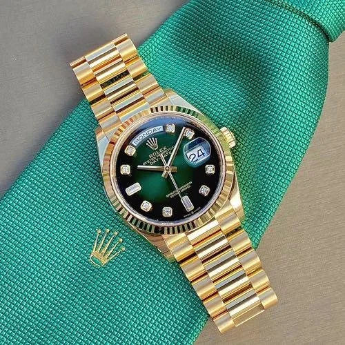 RLX Day Date Diamond Dial Golden Green