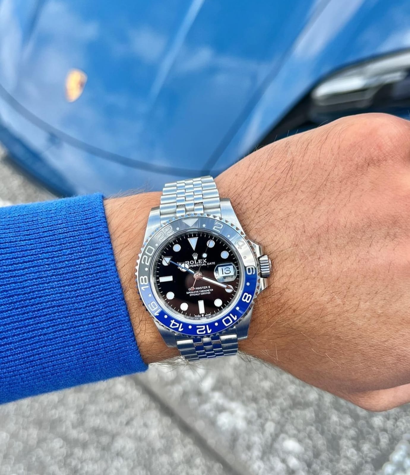 RLX GMT 2 Watch silver black blue