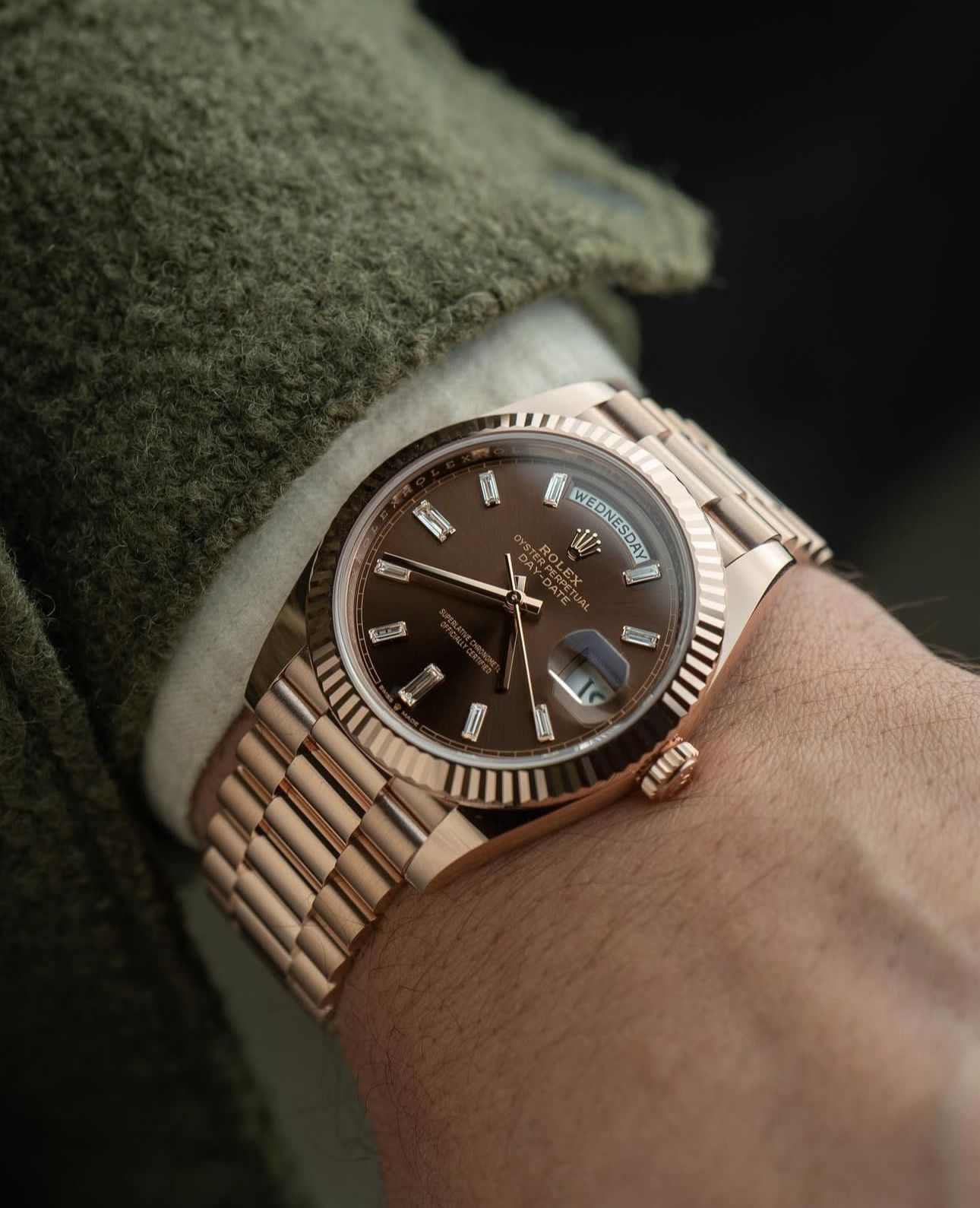 RLX Day-Date premium quality 7A Watch chocolate dial