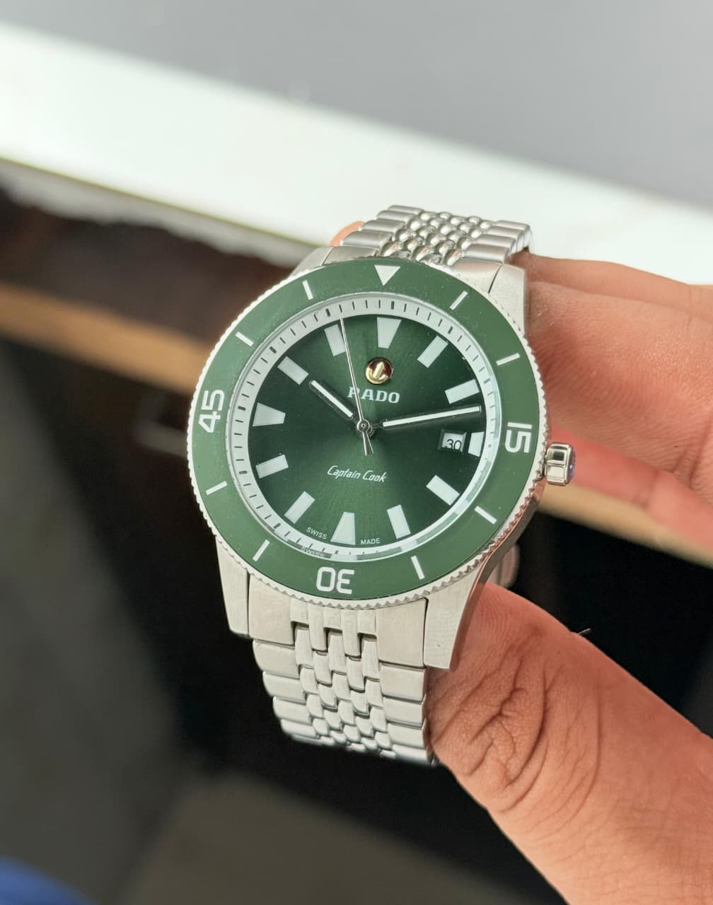 Rado Green & Silver Luxury Analog Watch